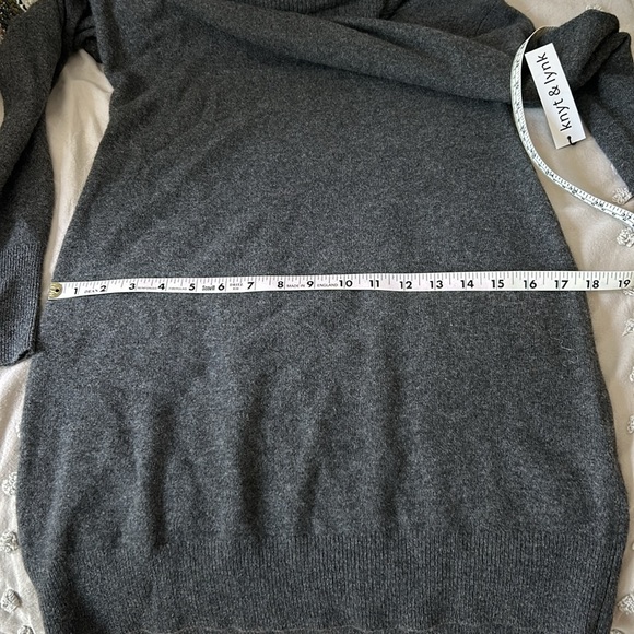 Knyt and lynk Cowl Neck Cashmere Sweater Dress Charcoal Gray M - Picture 9 of 9